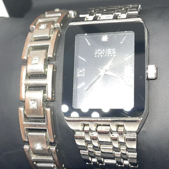 Jones NY Stainless Steel Men's Watch Bracelet (2 Piece Set)Sleek Stylish Fashion - Picture 13 of 16